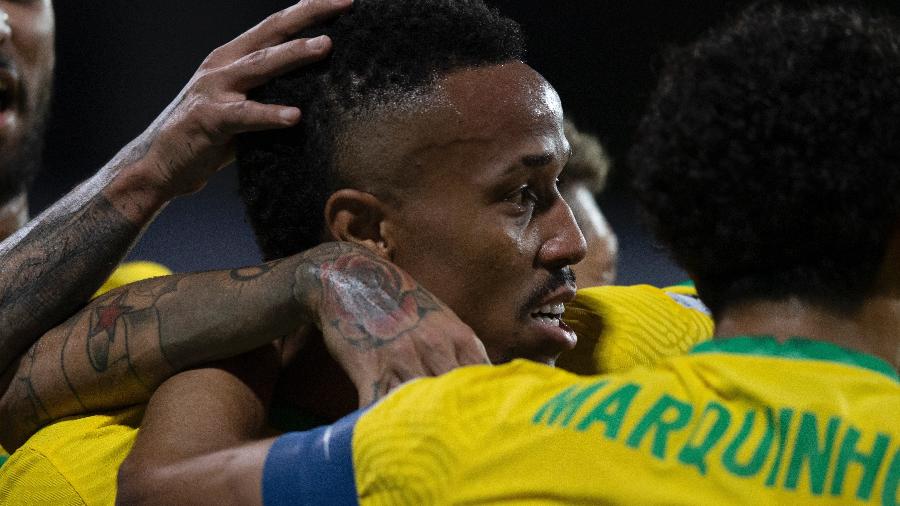 Eder Militão comemora gol pela seleção brasileira no duelo contra o Equador - Lucas Figueiredo/CBF