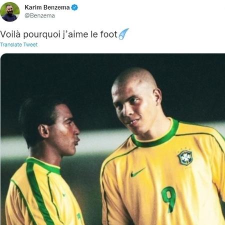 Benzema posta foto de Ronaldo e Romário - Reprodução