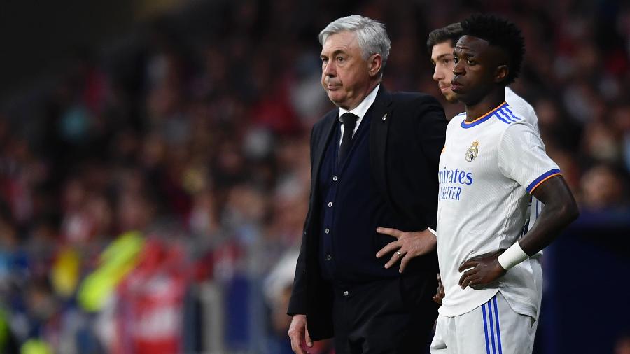 Carlo Ancelotti, técnico do Real Madrid, falou sobre o caso de racismo envolvendo Vini Jr - NurPhoto/NurPhoto via Getty Images