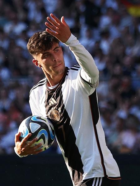 Kai Havertz comemora gol da Alemanha em amistoso contra a Ucrânia. - Maja Hitij/Getty Images