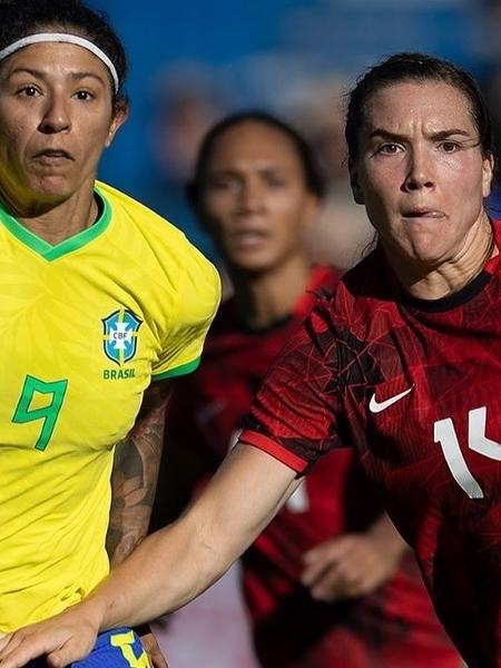 Cristiane em ação durante amistoso disputado entre Brasil e Canadá