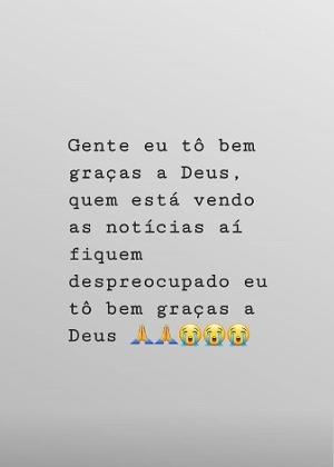 João Pedro Cruz, jogador da base do Flamengo, usou as redes sociais para dizer que está bem - Reprodução/Instragam - Reprodução/Instragam