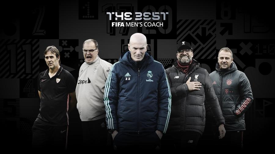Quinteto de técnicos escolhidos pela Fifa tem Lopetegui, Bielsa, Zidane, Klopp e Flick - Reprodução/Twitter