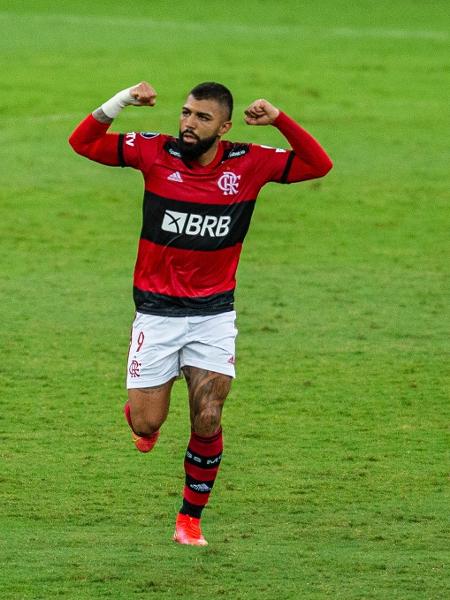 Atacante do Flamengo, Gabigol comemora gol sobre o La Calera, do Chile, pela Libertadores - Marcelo Cortes / Flamengo