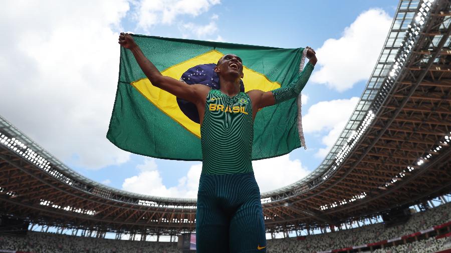 Alison Piu dos Santos, medalhista de bronze dos 400 m com barreira em Tóquio-2020 - Patrick Smith/Getty Images