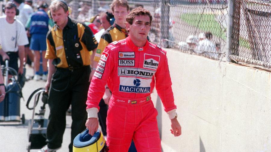 Senna durante a temporada 1992 da Fórmula 1, ainda correndo pela McLaren - Norio Koike