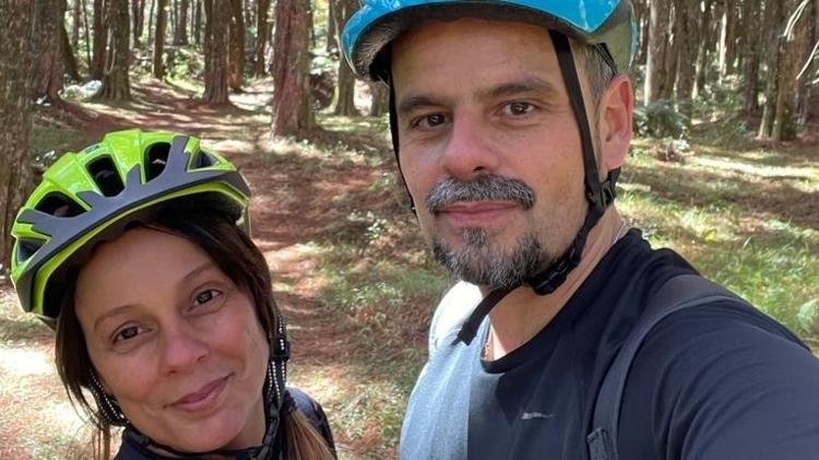Fabiola Andrade e o marido Eduardo de Azevedo curtiam andar de bicicleta