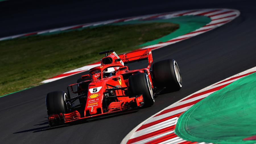 Sebastian Vettel, durante testes da Ferrari na Espanha - Mark Thompson/Getty Images