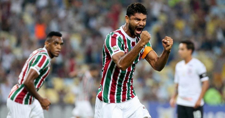 Gum comemora após marcar pelo Fluminense contra o Corinthians