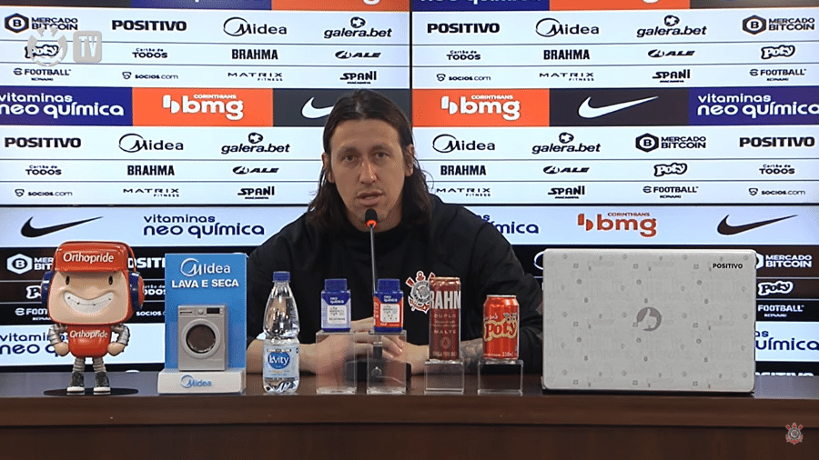 Cássio, goleiro do Corinthians, durante entrevista coletiva - Reprodução/YouTube