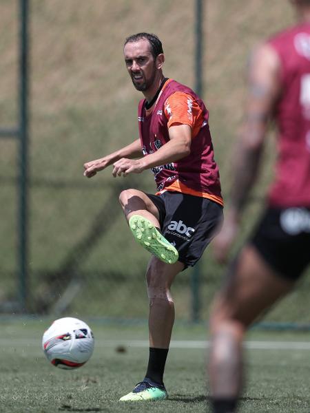 Diego Godín já tem uma semana de treinamentos na Cidade do Galo  - Pedro Souza/Atlético-MG