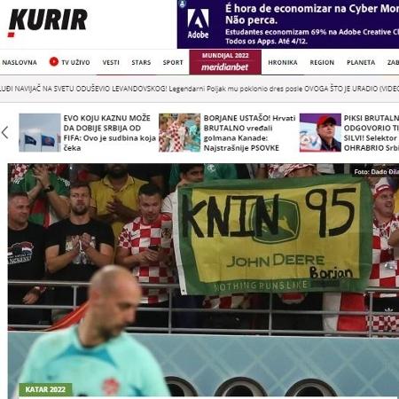 Croatas hostilizam goleiro do Canadá com faixa em alusão a massacre em 1995 - Reprodução