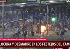 Festa de título da Argentina termina em conflito entre torcedores e polícia - Reprodução/TyC Sports