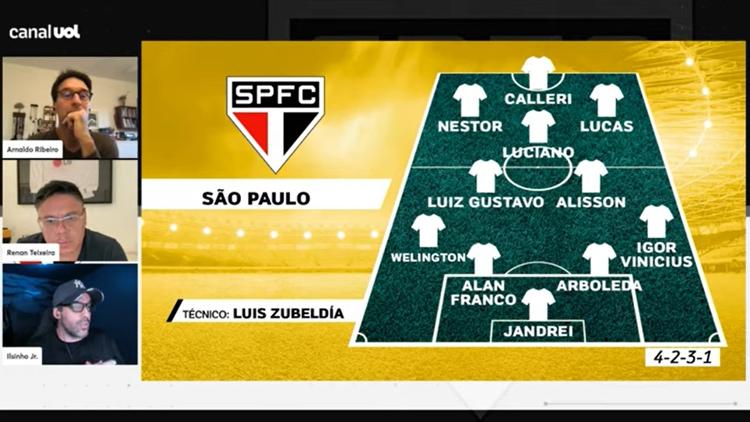 Live do São Paulo do UOL Esporte debate formação do time