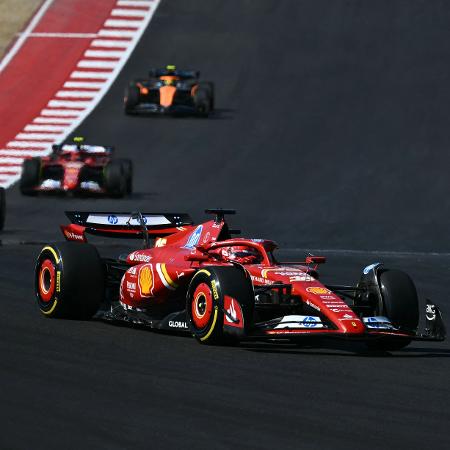 Charles Leclerc, da Ferrari, durante o GP dos EUA de F1