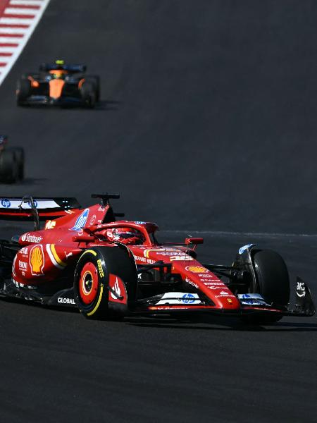 Charles Leclerc, da Ferrari, durante o GP dos EUA de F1