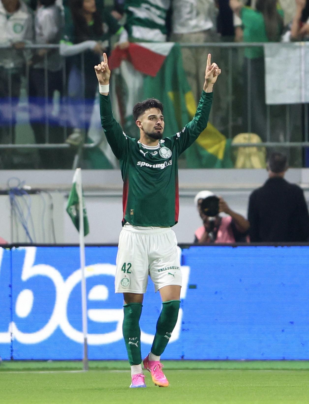 Flaco López comemora gol em Palmeiras x Cerro Porteño pela Libertadores - undefined