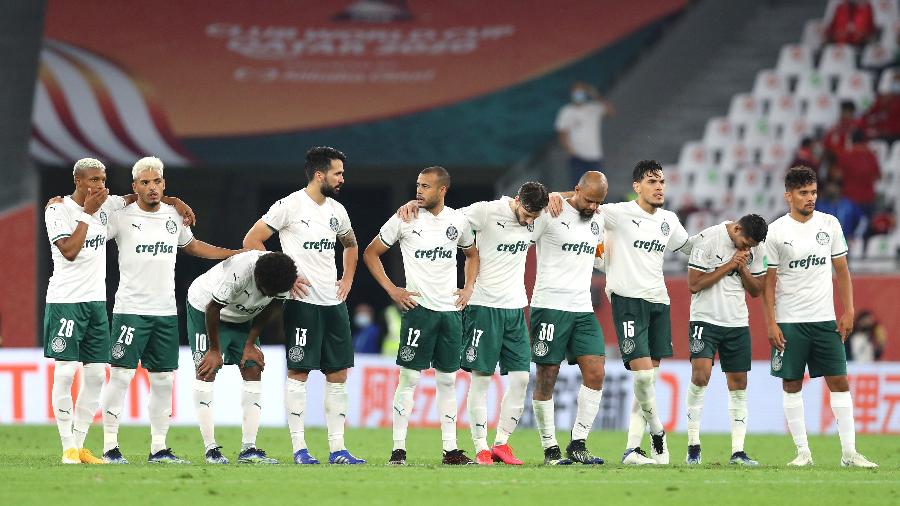 Jogadores do Palmeiras, antes da disputa de pênalti contra o Al Ahly - Fadi El Assaad - FIFA/FIFA via Getty Images