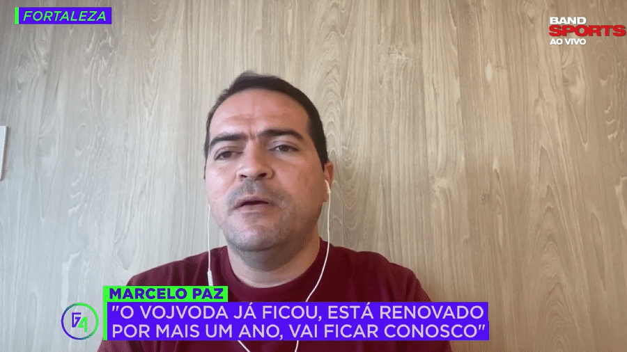 Marcelo Paz, presidente do Fortaleza, no "G4" da Bandsports - Reprodução/Grupo Bandeirantes