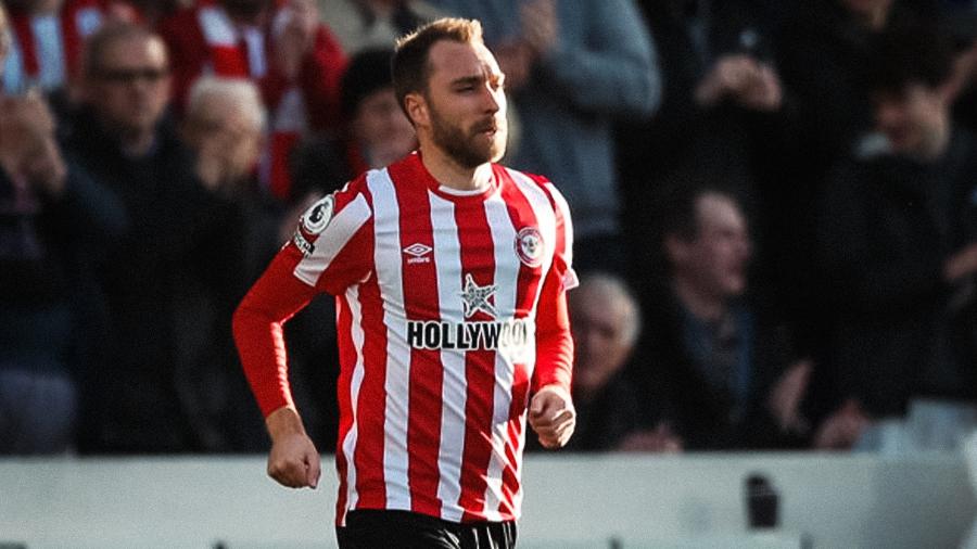 Eriksen em ação pelo Brentford pela primeira vez - Reprodução/Twitter/BrentfordFC