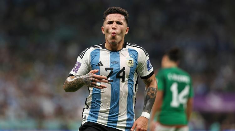 Enzo Fernández anotó el segundo gol de Argentina contra México en la Copa del Mundo - Dean Mohtaropoulos/Getty Images Dean Mohtaropoulos/Getty Images