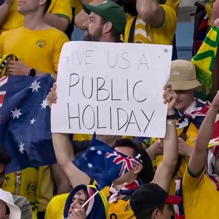 Australiano pede feriado após classificação para as oitavas de final da Copa do Mundo do Qatar - Reprodução/Fifa