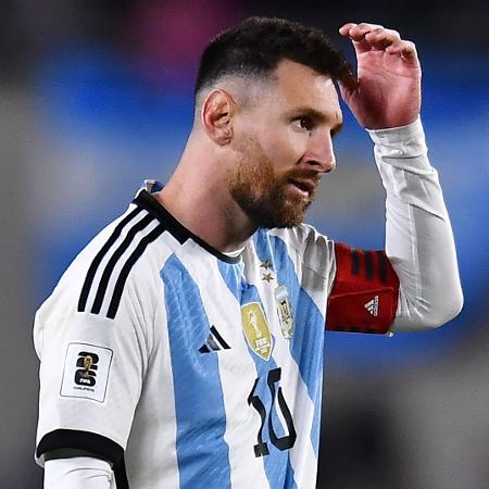 Lionel Messi, da Argentina, durante jogo com o Equador nas Eliminatórias