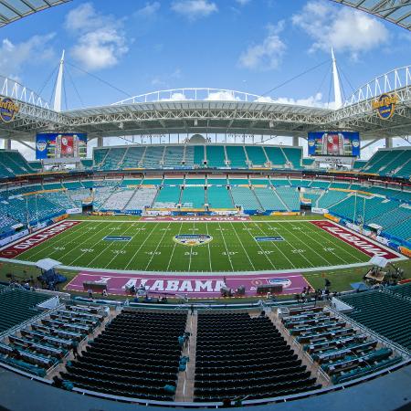 Hard Rock Stadium é usado pelo Miami Dolphins, da NFL, e será palco do Mundial Hard Rock Stadium é usado pelo Miami Dolphins, da NFL, e será palco do Mundial