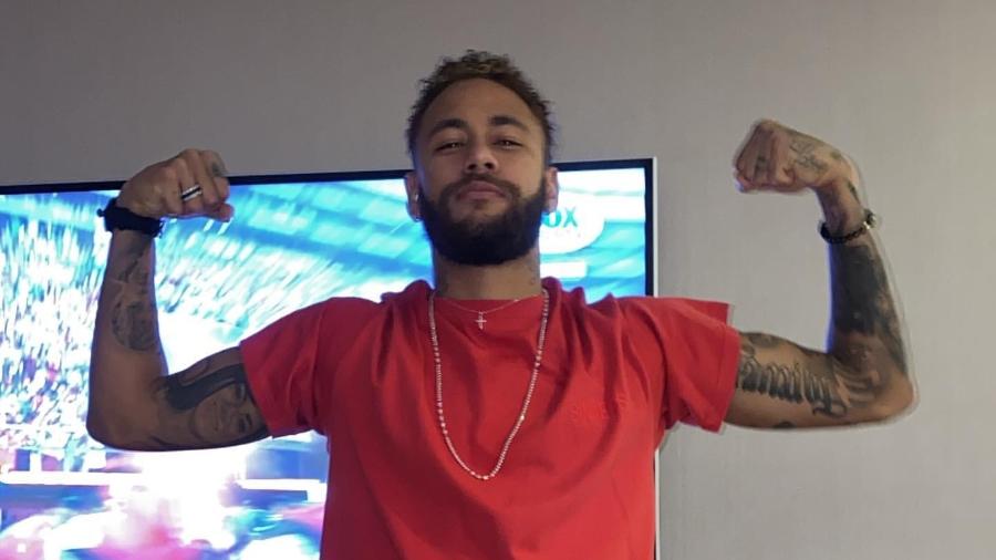 Neymar já comemorou título do Flamengo na Libertadores imitando Gabigol. Será que no futuro ele assina com o time carioca? - Reprodução/Instagram