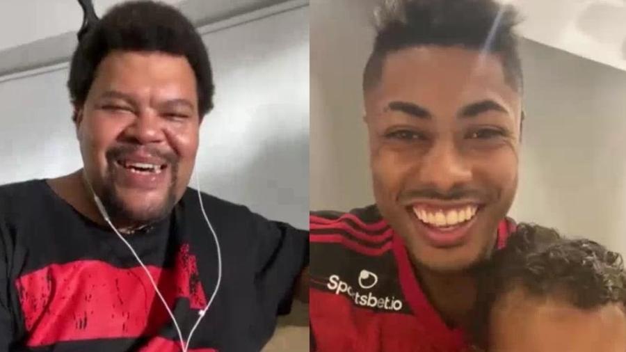 Babu Santana conversa com Bruno Henrique no Esporte Espetacular - Globo/Divulgação