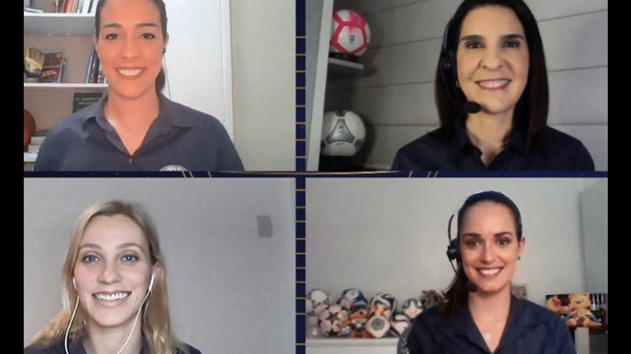 Renata Silveira, Vanessa Riche, Fernanda Colombo e Lívia Nepomuceno em transmissão do Fox Sports 2 - Reprodução/Fox Sports