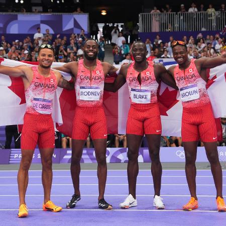 Olimpíadas 2024: Canadá conquistou o ouro no revezamento 4x100 masculino