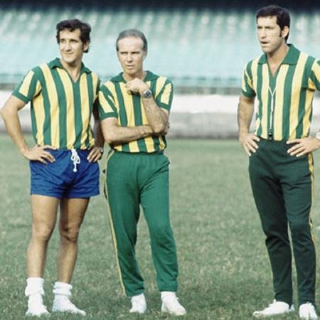 Parreira, Zagallo e Coutinho, da comissão técnica do Brasil na Copa de 1970