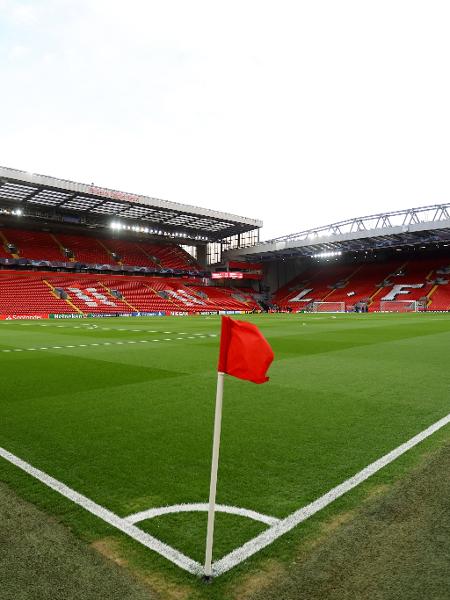 Anfield, estádio do Liverpool, antes do jogo contra o Atlético de Madri pela Champions - Julian Finney/Getty Images