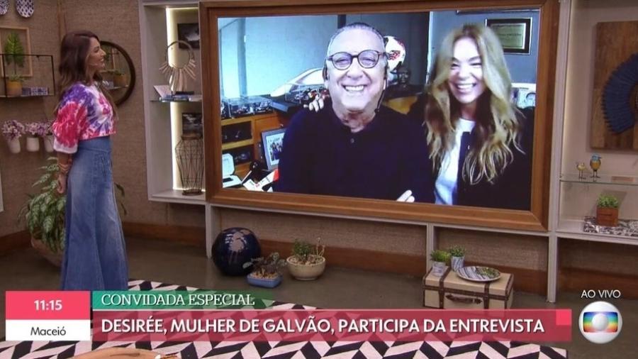 Galvão Bueno participou do "É de Casa" (TV Globo) ao lado da mulher, Desirée Soares - Reprodução/Globoplay