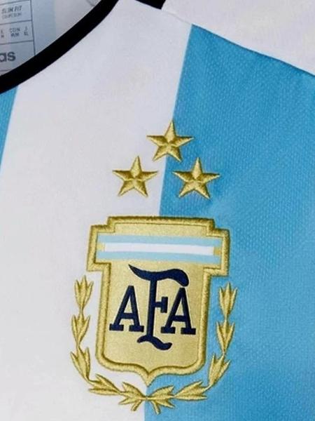 Uniforme da Argentina com novo escudo após título da Copa do Mundo - Divulgação
