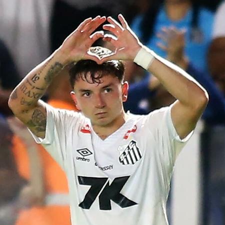 Barreal comemora gol marcado pelo Santos contra o Corinthians pelo Brasileirão Barreal comemora gol marcado pelo Santos contra o Corinthians pelo Brasileirão