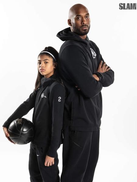 Retrato de Kobe Bryant e a filha Gianna para a revista "Slam" - Reprodução/SLAM