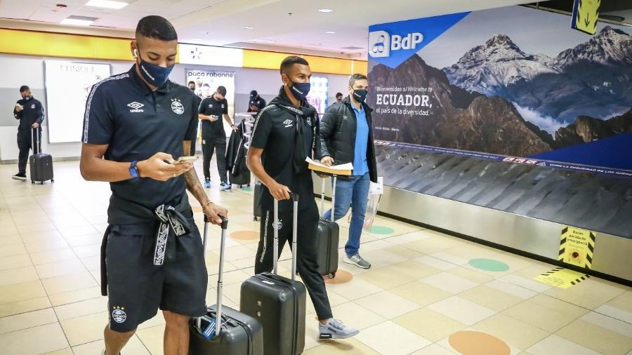Grêmio chegou a Quito, no Equador, na segunda-feira e fez exames até final da noite - Divulgação/Grêmio FBPA