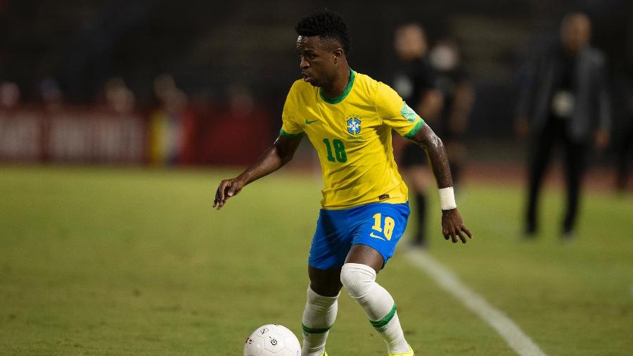O atacante Vinicius Júnior soma sete partidas pela seleção brasileira desde a estreia, em 2019 - Lucas Figueiredo/CBF