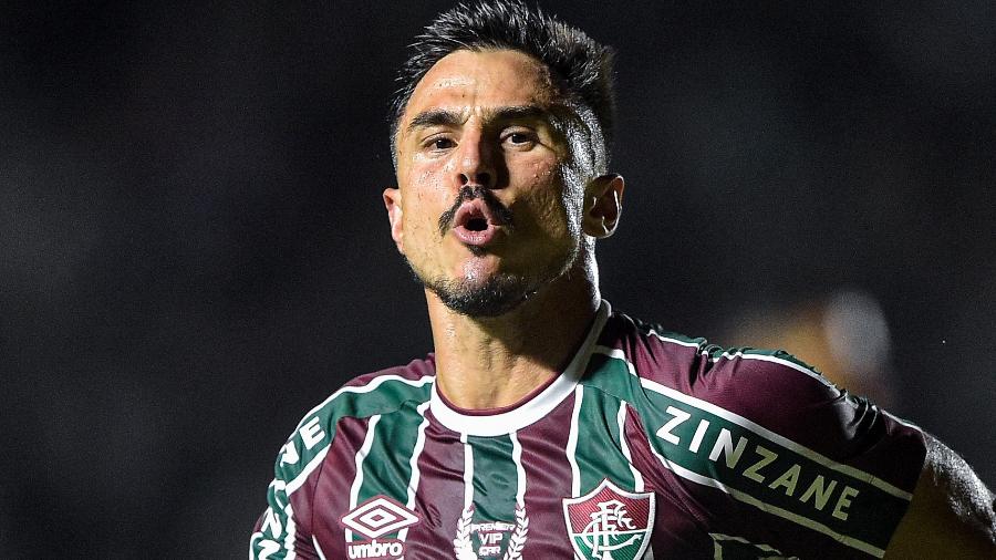 Willian comemora gol marcado pelo Fluminense no jogo contra o Millonarios, válido pela Pré-Libertadores - Thiago Ribeiro/AGIF