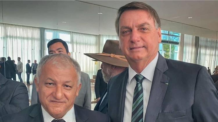 Lourival Gomes e Jair Bolsonaro: deputado federal e dono do Sampaio Corrêa é apoiador do ex-presidente