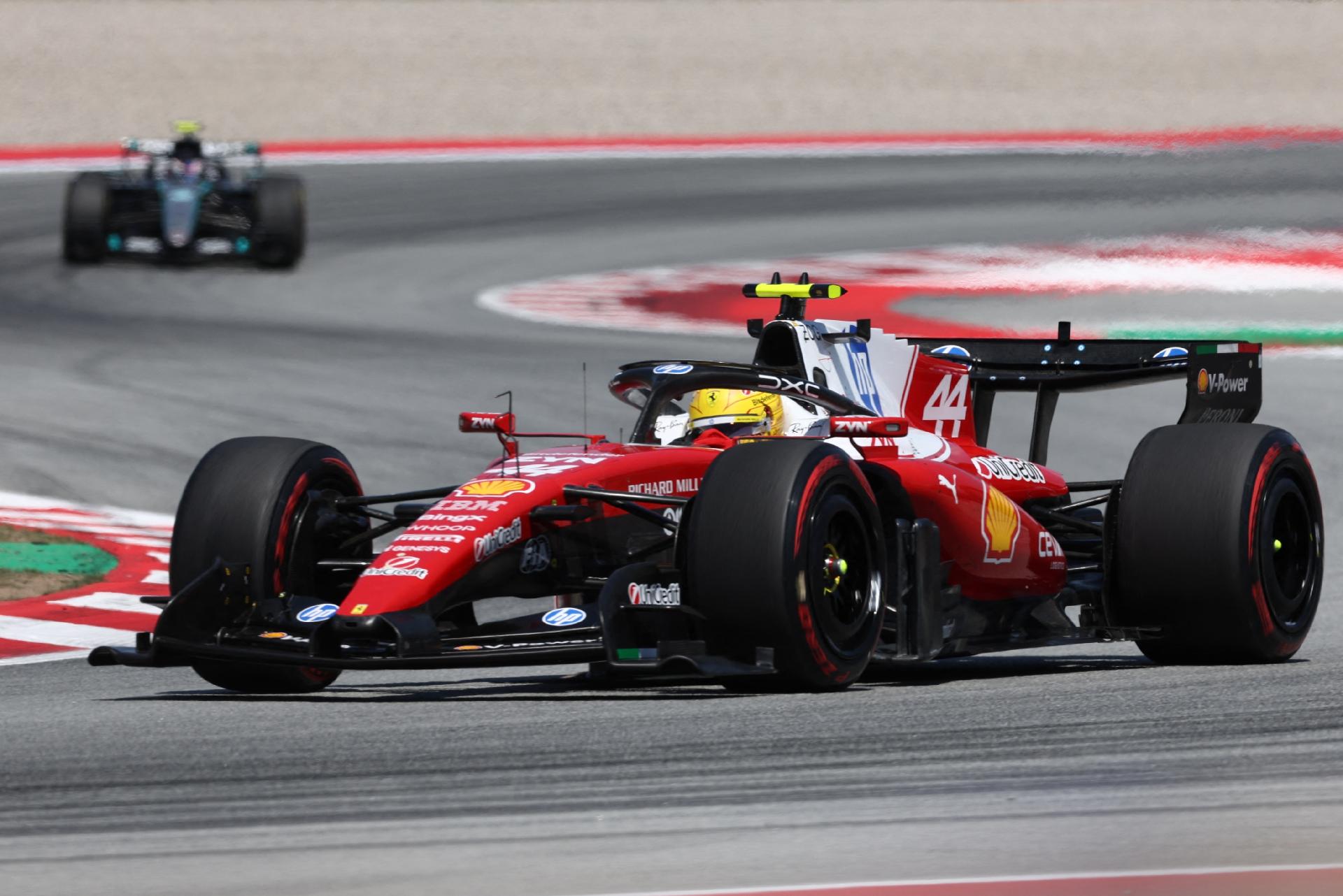 Lewis Hamilton, da Ferrari, durante o GP de Barcelona - undefined