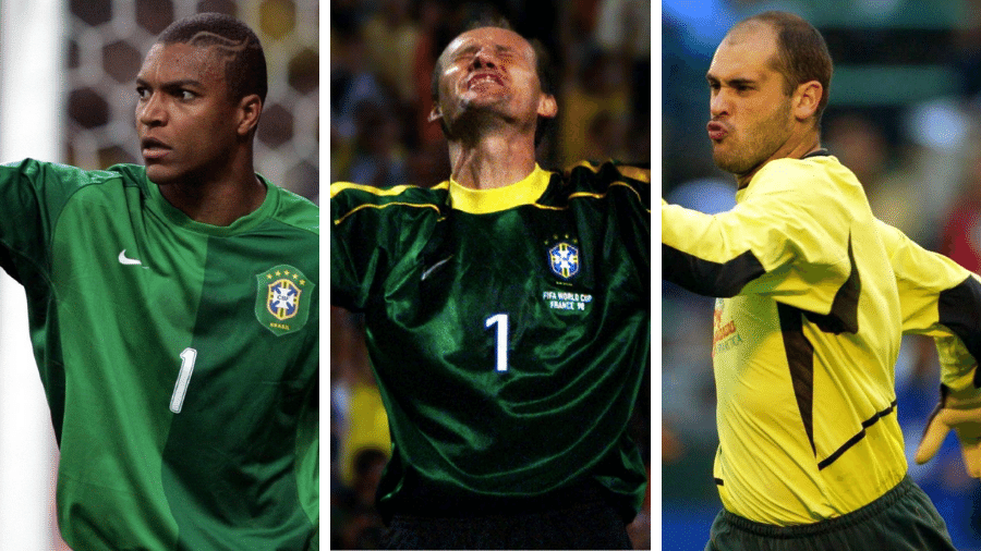Dida, Taffarel e Marcos: três dos candidatos ao posto de melhor goleiro da seleção - AFP / AFP / Folhapress