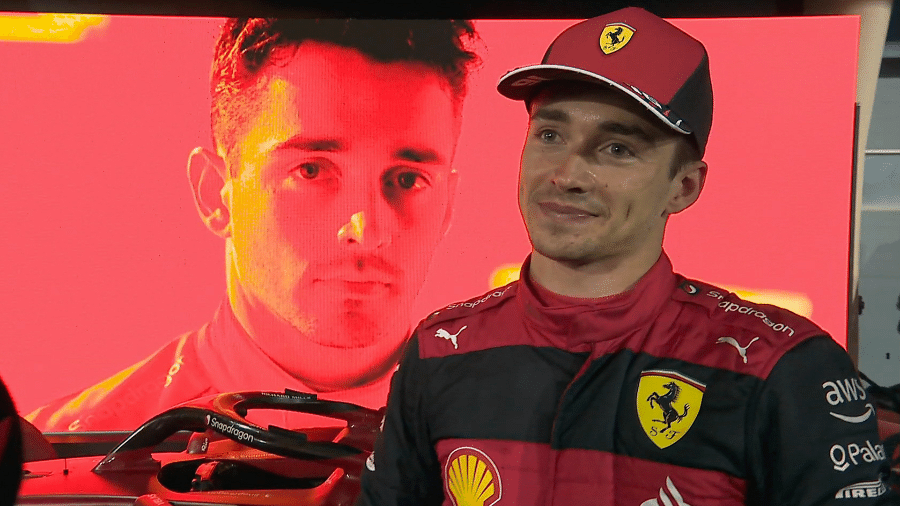 Chales Leclerc fez piada com engenheiros da Ferrari na última volta do GP do Bahrein  - Reprodução/F1TV