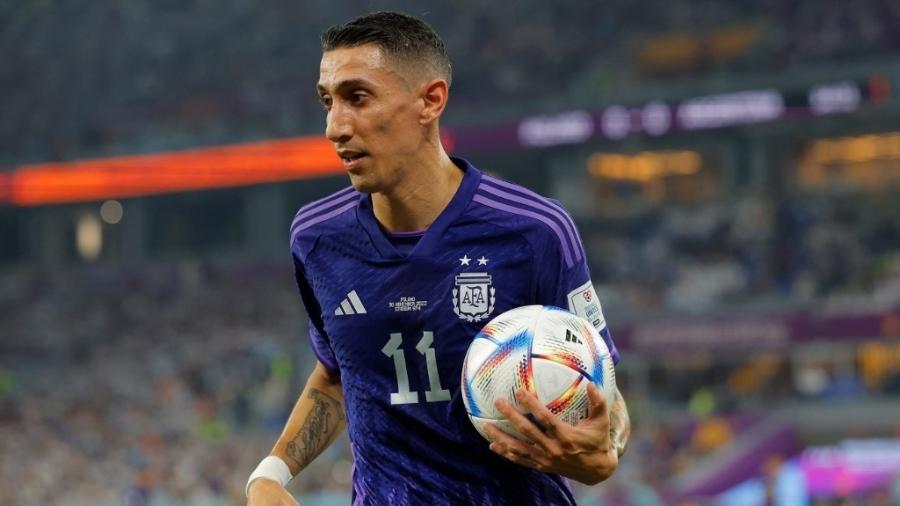 Di María em ação pela Argentina no duelo contra a Polônia, pela Copa do Mundo do Qatar - Odd ANDERSEN / AFP