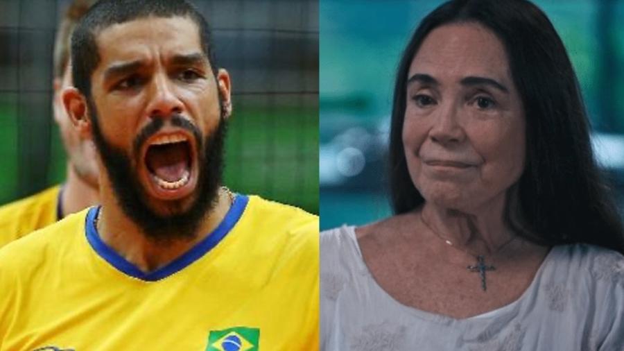 Wallace e Regina Duarte - Montagem/Reuters e Reprodução TV Globo