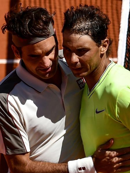 Roger Federer e Rafael Nadal no último Roland Garros - PHILIPPE LOPEZ/AFP