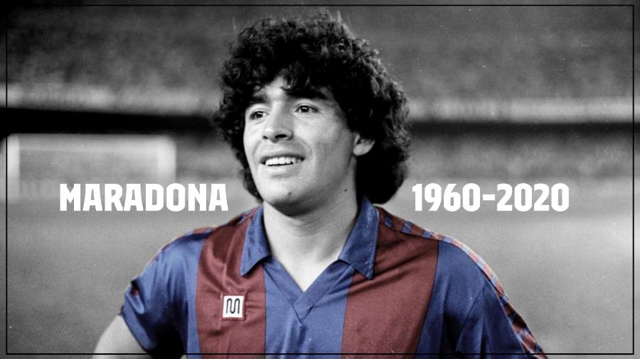 Diego Maradona ganhou homenagem do Barcelona - Divulgação/Barcelona