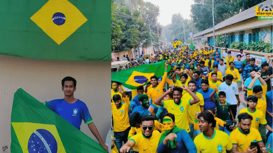 Belal Hossain organiza passeatas em apoio ao Brasil  - Arquivo pessoal/ Reprodução Brazil Football Suporters